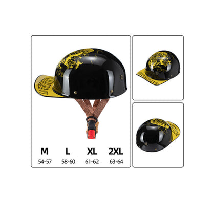 Motorcycle Half Helmet Open Face Motorcycle Half Helmet Retro Baseball Cap
