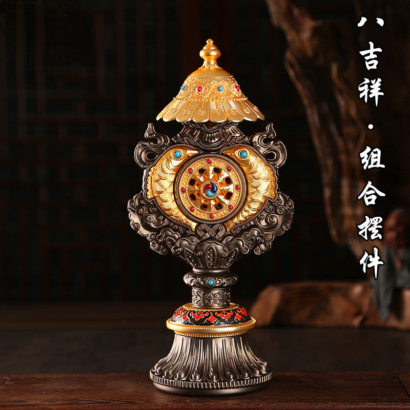 30.6cm Alloy Eight Auspicious Combination Decor Buddhism Supplies Home Design