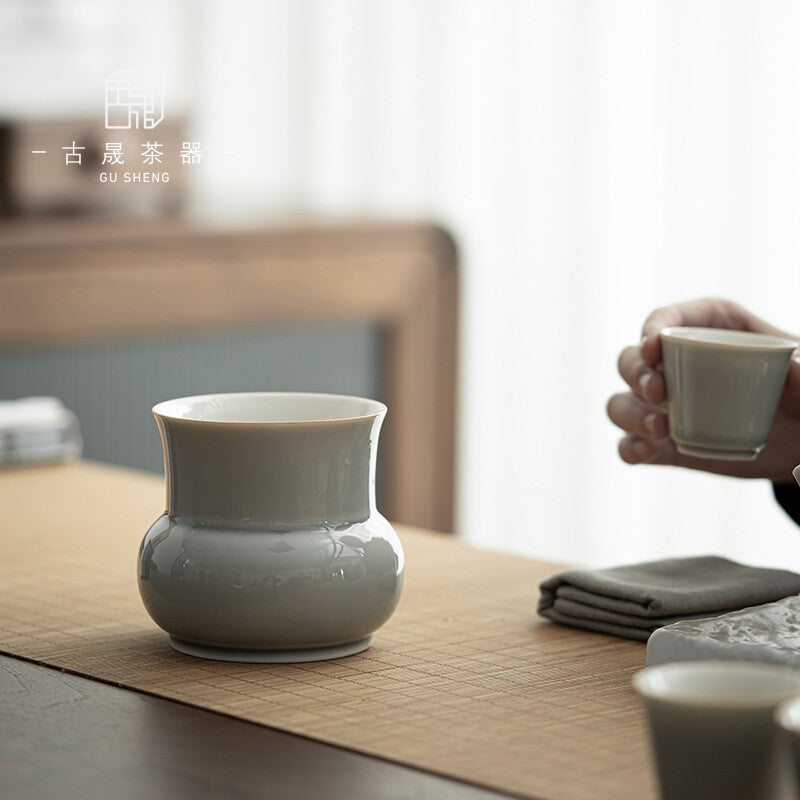 Water Bowl Tea Residue Jar Household Tea Washing Ice Grey Glazed Kung Fu Tea Set