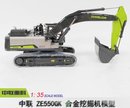 1:35 ZOOMLION ZE550GK Excavator Construction Machinery Vehicle Diecast Model