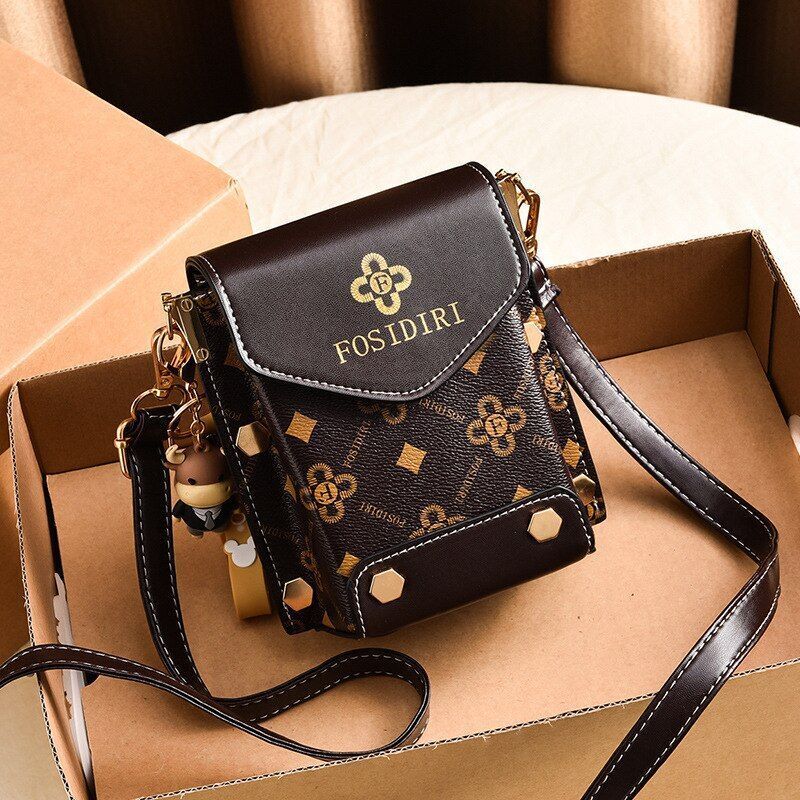 Fashion Shoulder Bag Printed Mobile Phone Bag Leather Crossbody Shoulder Bag 1PC