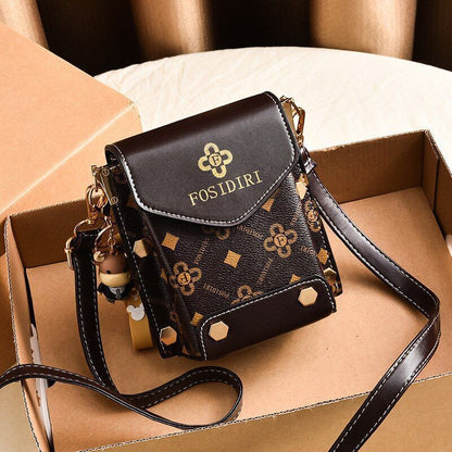 Fashion Shoulder Bag Printed Mobile Phone Bag Leather Crossbody Shoulder Bag 1PC