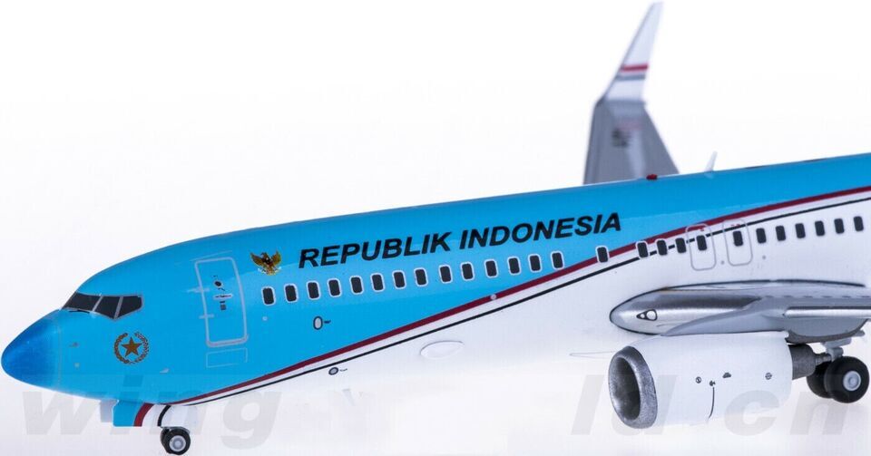 1:200 JC Wings REPUBLIC INDONESIA BOEING 737-800 Passenger Plane Diecast Model