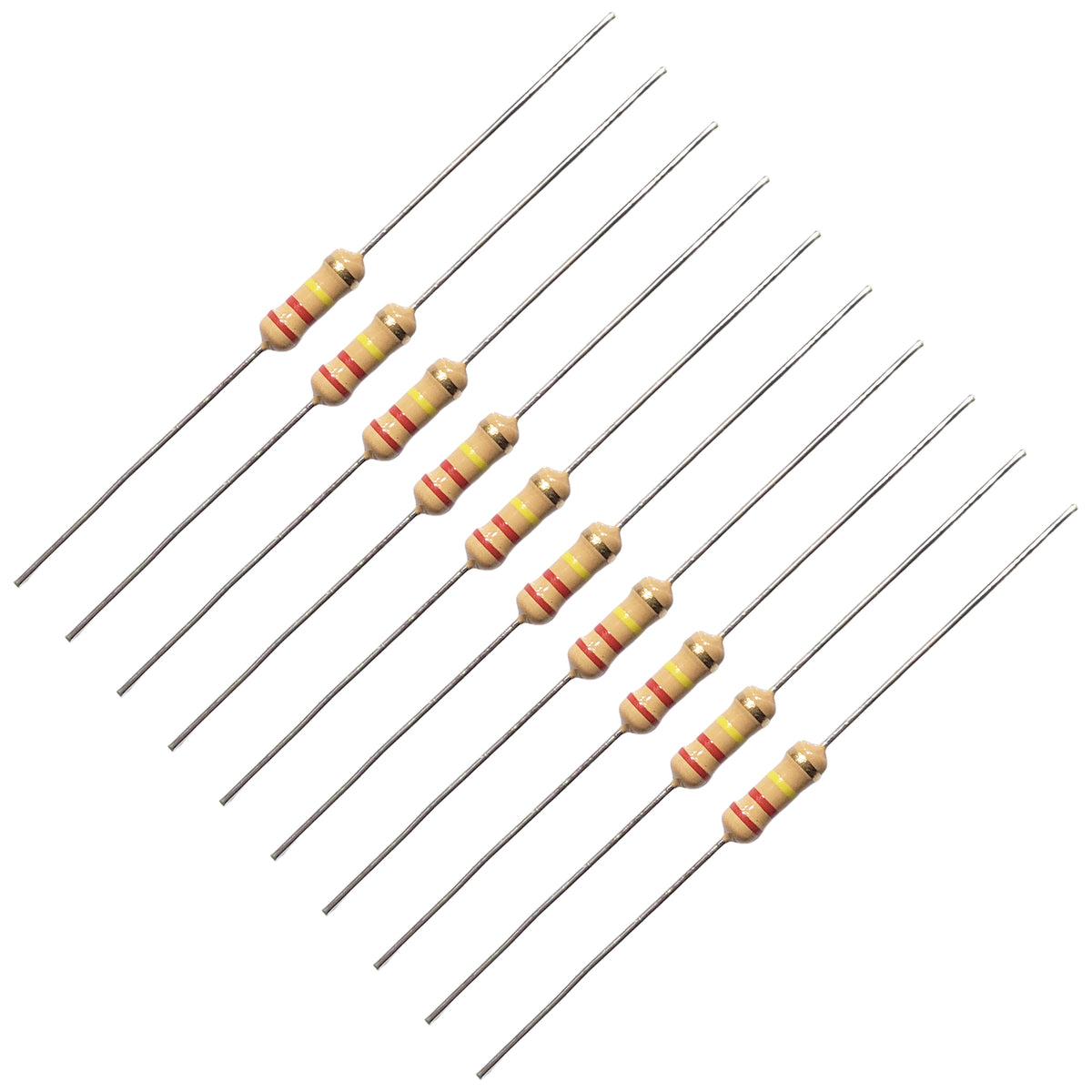 10 Pack 1/2 W 220K Ohms 5% Carbon Film Resistors