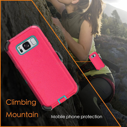 Case Clip Holster Cover, Tempered Glass Protector For Samsung Galaxy S8 Plus