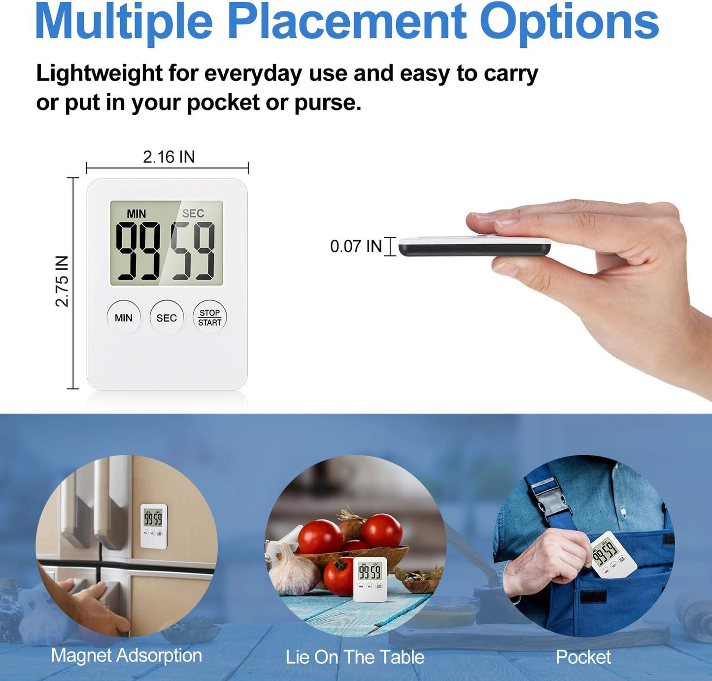 LCD Digital Kitchen Cooking Timer Count-Down Up Clock Loud Alarm Magnetic Lot