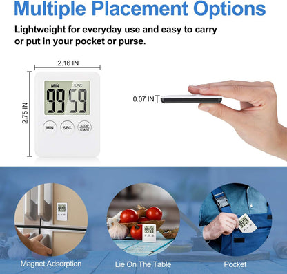 LCD Digital Kitchen Cooking Timer Count-Down Up Clock Loud Alarm Magnetic Lot