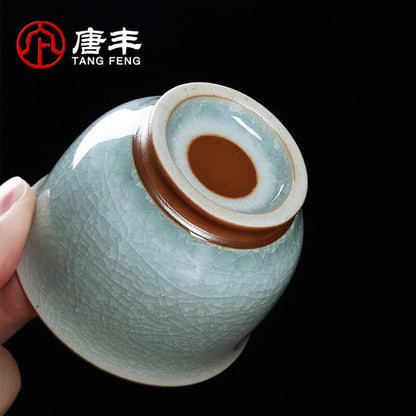 Ru Kiln Cup, Kung Fu Tea Cup, Ceramic Tea Cup, Tea Set, Ice Cracked Cup