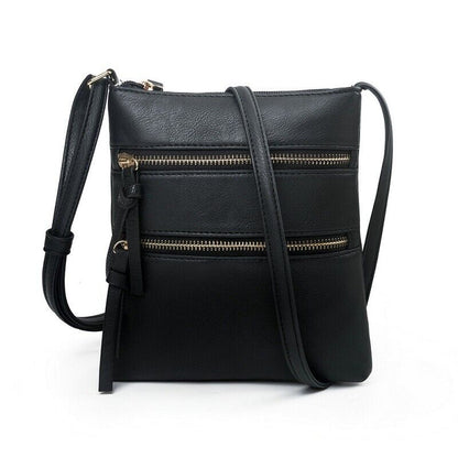 Women PU Leather Shoulder Small Neck Purse Cross Body Tote Outdoor Travel Bag
