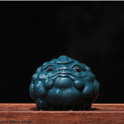 yixing zisha Pottery purple clay Fengshui Golden Toad Animal Toad tea pet Statue