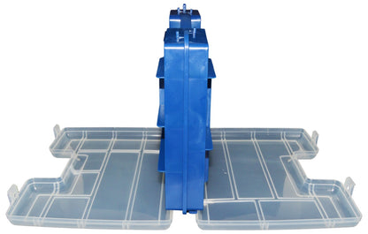 Portable Hobby Storage Box with Latching Lid & Handle, 2 Sided, 14 Compartments