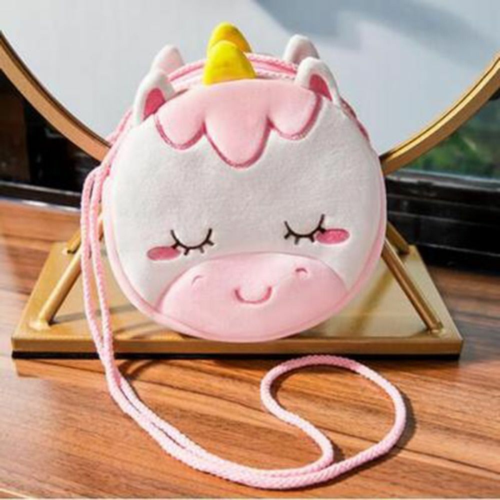 Shoulder Bag Plush Cartoon Boys Crossbody Girls Party Gift Shiny Unicorn Handbag