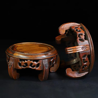 A Pair Chinese Natural Rosewood Handcarved Exquisite Base