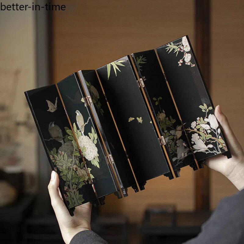 Tea Table Double-sided Small Screen Chinese Tea Table Lacquerware Tea Ceremony