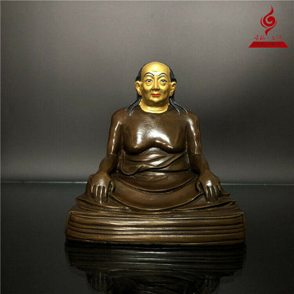 6'' 15cm Tall Dilgo Khyentse Rinpoche Copper Statue Home Design Collectible
