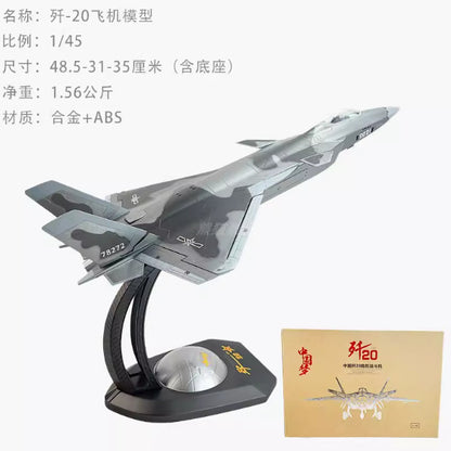1:48 48CM J-20 2021 Stealth Fighter Jet Airplane Diecast Military Aircraft Model