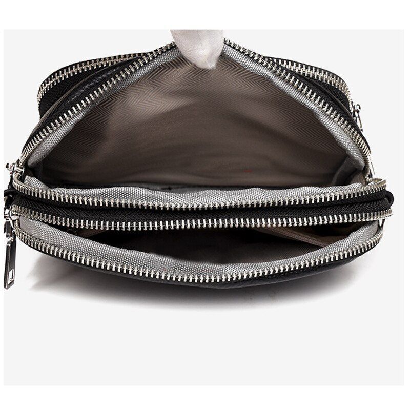 Sling Shell Handbag Genuine Leather Vintage Shoulder Messenger Bag 3*14.5*20.5CM