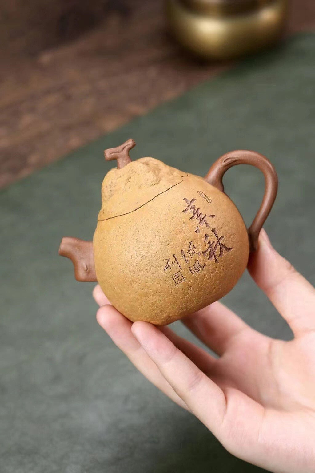 3pcs set chinese Yixing Handmade Zisha teapot DuanNi tangerine hu Gongfu Tea cup