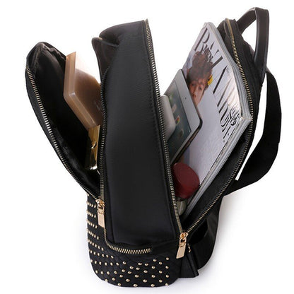 Retro Backpack Oxford Anti Theft Multi Pockets Shoulder School Bags 26*12*32 CM