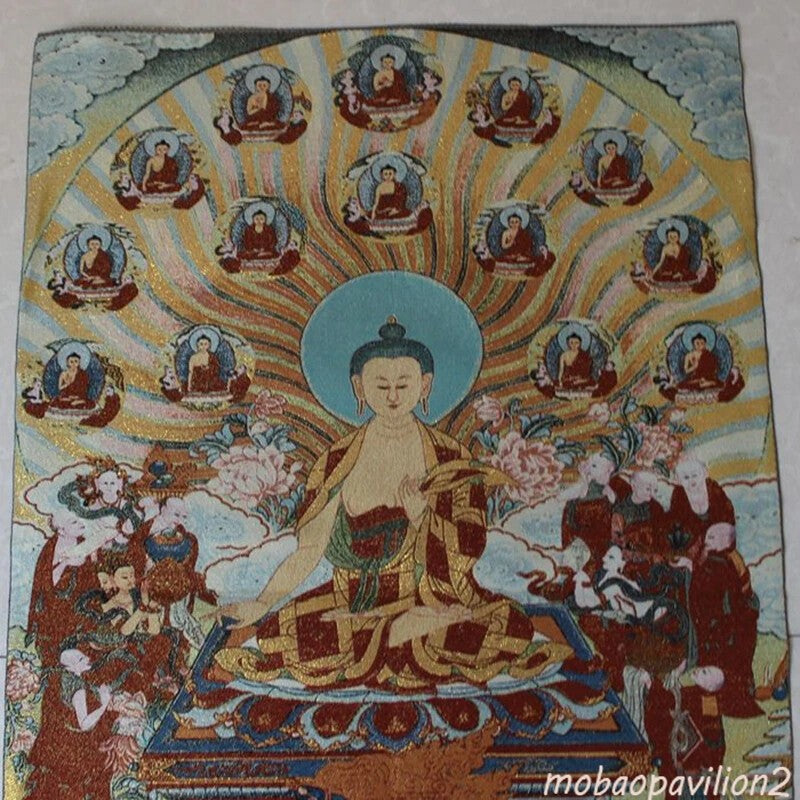 Shakyamuni Buddha Embroidery Portrait Cross Stitch Buddha Hanging Paintin