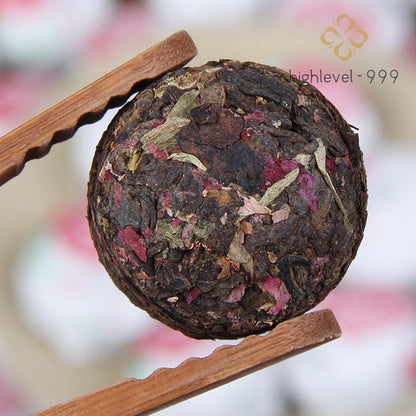 500g Ripe Pu'er Yunnan Rose Blended Floral Mini Compressed Tuocha Tea