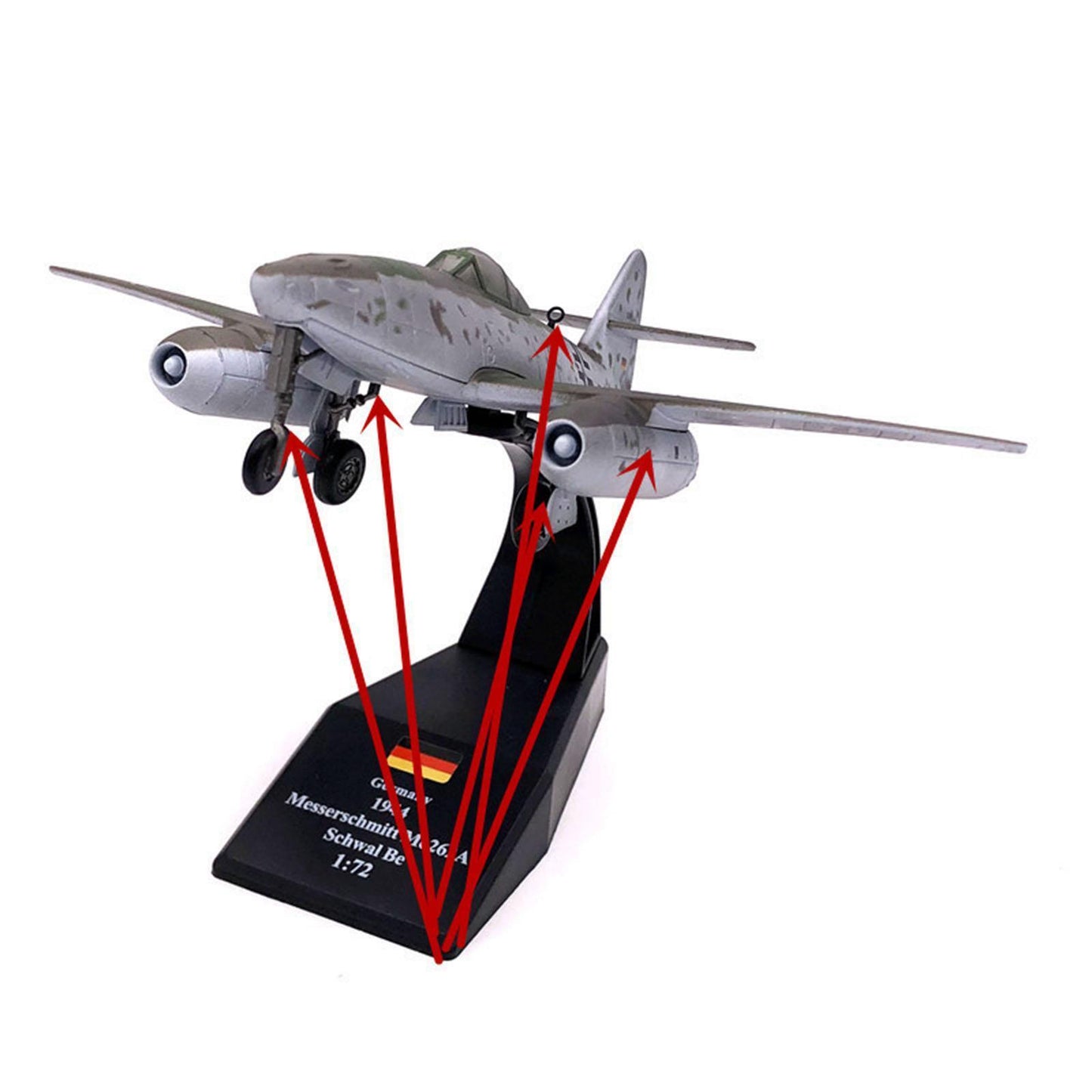 1/72 Fighter Airplane Diecast Model with Display Stand for Decor
