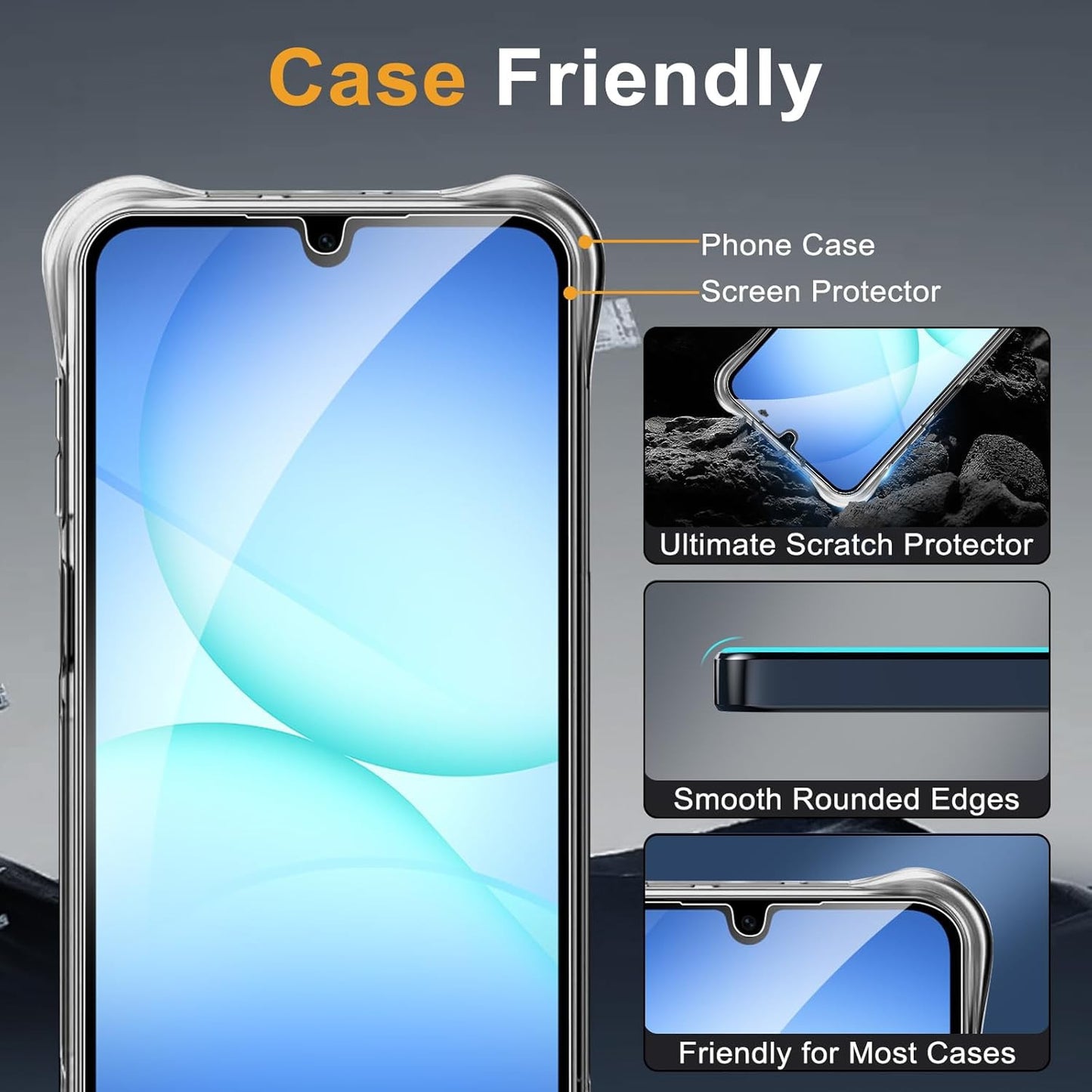 3 Pack for Samsung Galaxy A17 5G Screen Protector Tempered Glass with Easy Insta