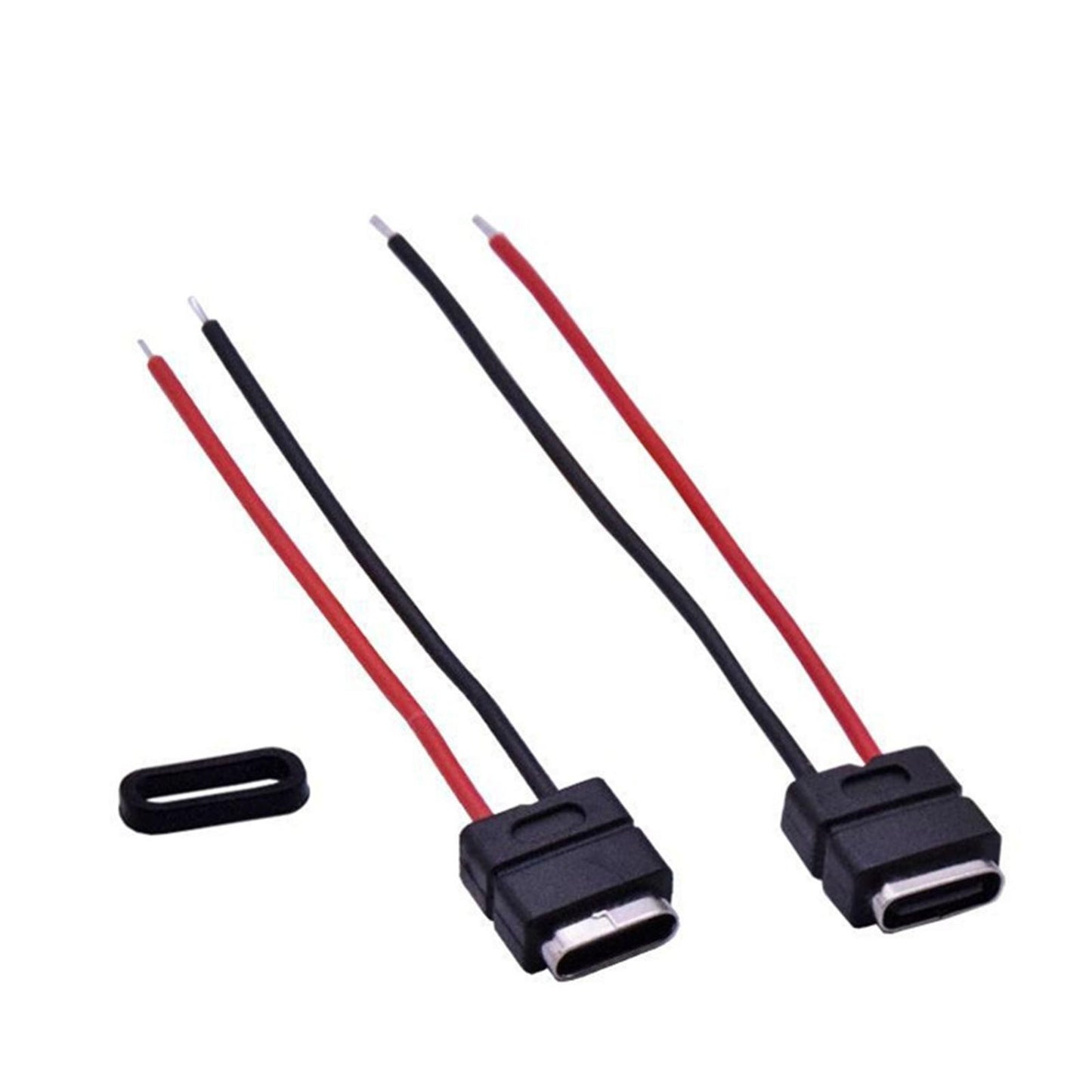 10PCS USB 2.0 Type-C Connector Welding Wire Waterproof Female Socket Charging