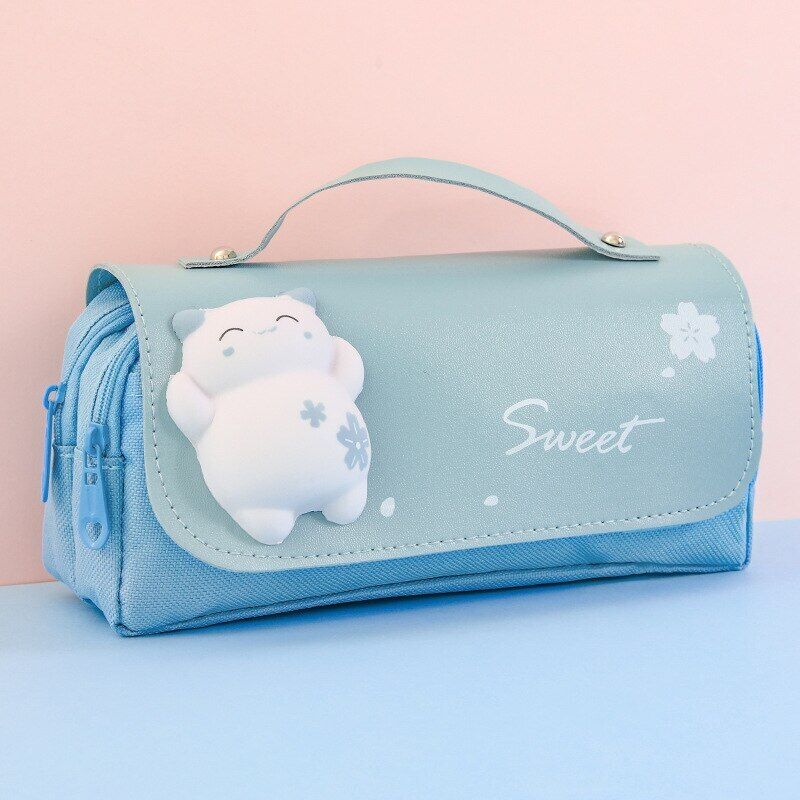 Kawaii Stationery Pensil Case Decompression Pencil Case Double Layer Pen Bag