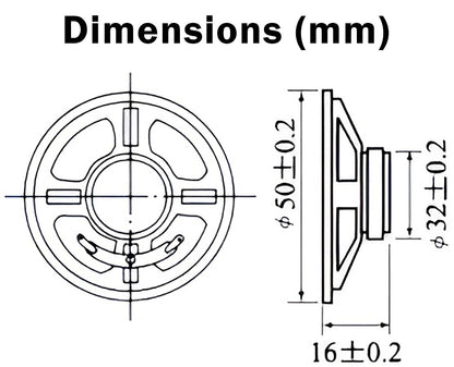 2-inch Diameter Round Speaker, 0.5 Watt, 8 ohm