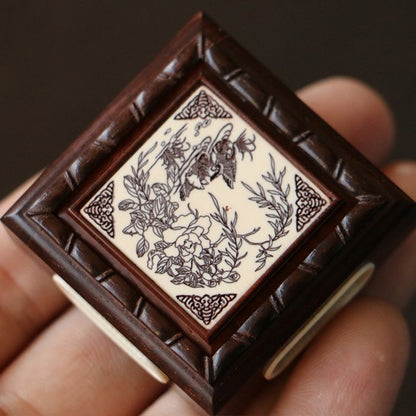 Vintage Zhang Shenglin Redwood Huang Ling Cage Insect Box
