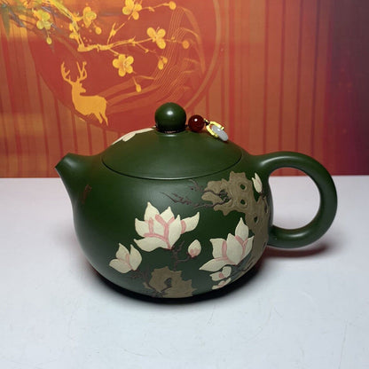 Vintage China Yixing Purple Clay Teapot Zisha Ceremony Green Clay Gongfu Teaware