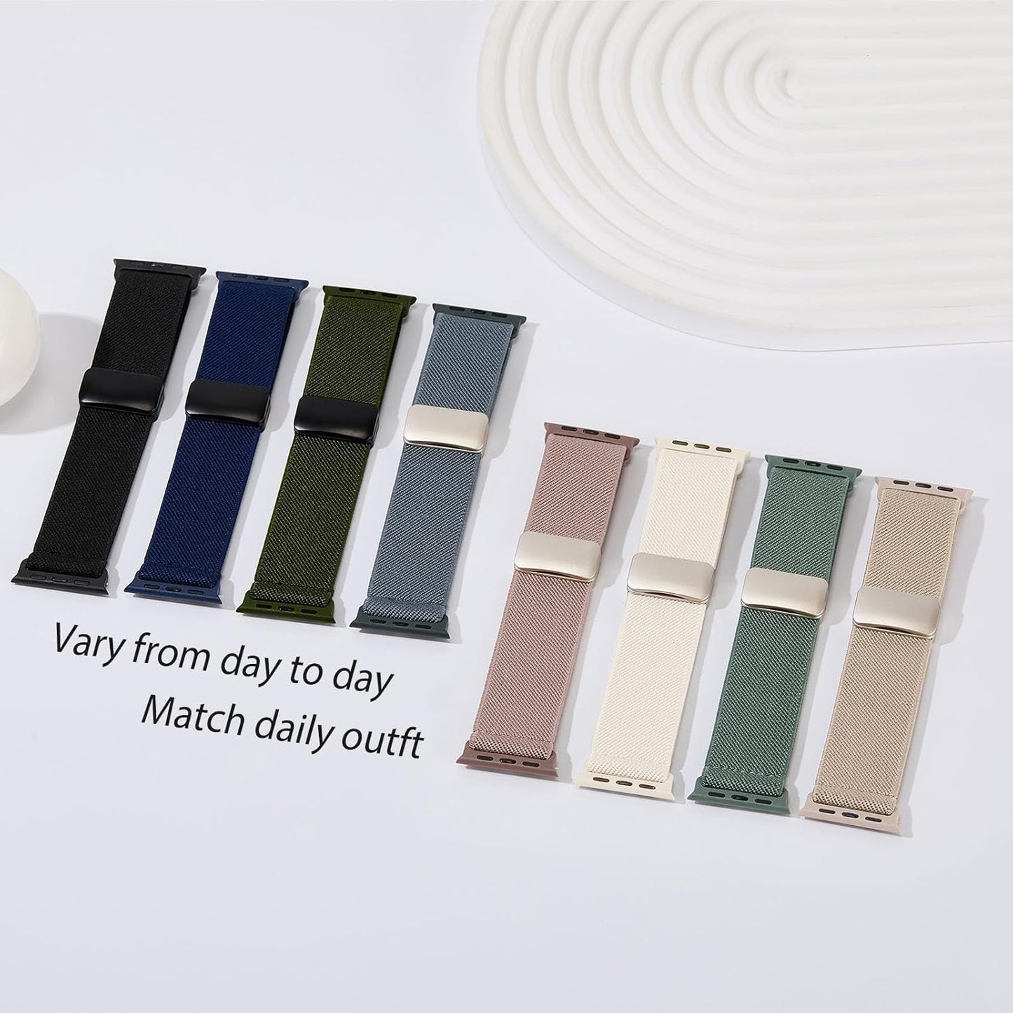Stretchy Band with Magnetic Clasp Compatible for Apple Watch Bands Women Men 38M