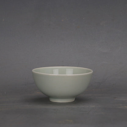 3.3" Collection Chinese Song Porcelain Green White Glaze Nest Shape Cup