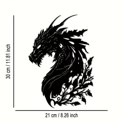 Animal Plant Patterns Unique Housewarming Gift for Home Metal Dragon Wall Art