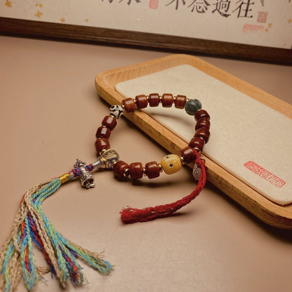 Tibetan Style Prayer Beads Bracelet for Men Women Vintage Handcrafted Jewelry