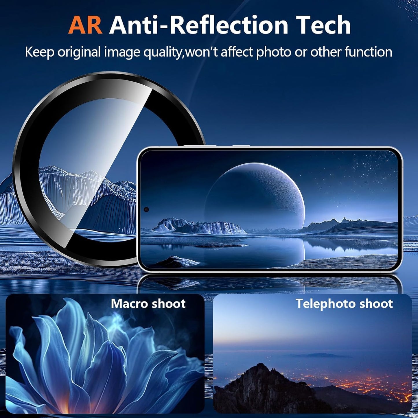 For Samsung Galaxy S25 FE Camera Lens Protector, Individual Metal Ring Tempered