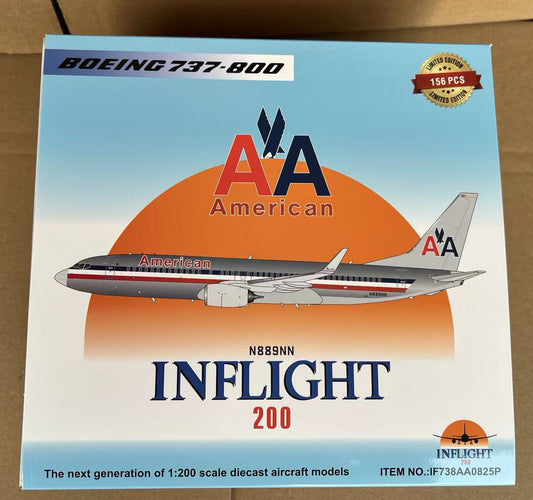 1:200 InFlight American Airlines B737-800 N889NN Airplane Diecast Plane Model