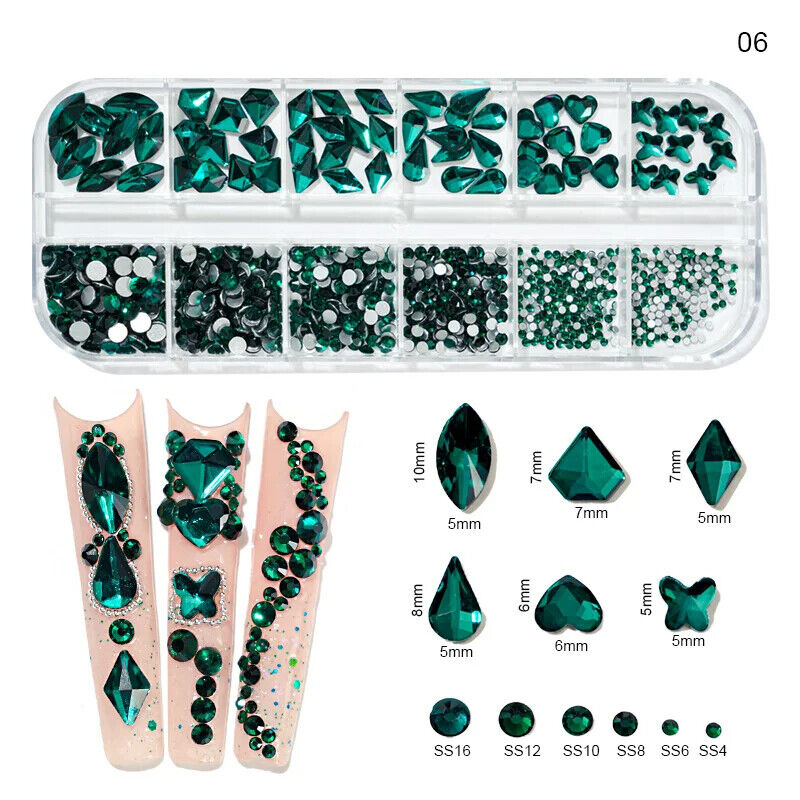 Nail Charms 30Pcs Boxed Luxury Shiny Planet Alloy 3D Art Rhinestones Bling Decor