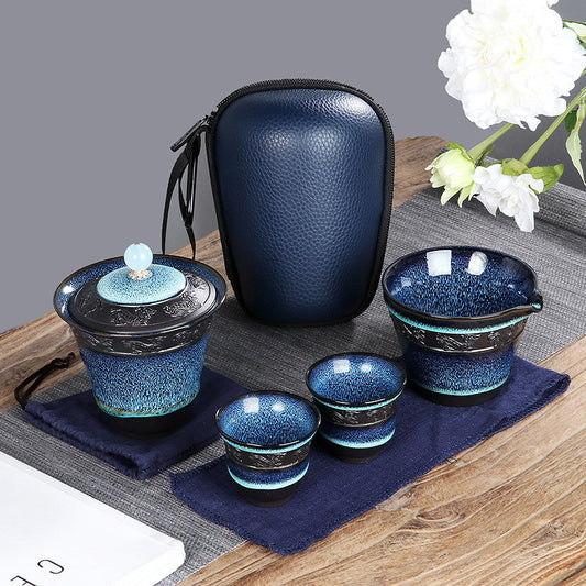 Chinese Kung Fu Travel Tea Set Ceramic Teapot Teacup Teaset Set Tea Ceremony