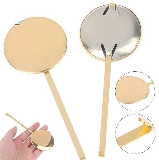 Wall Clock Pendulum Metal Bright Gold Swing Movement Quartz Accessories 60x150mm