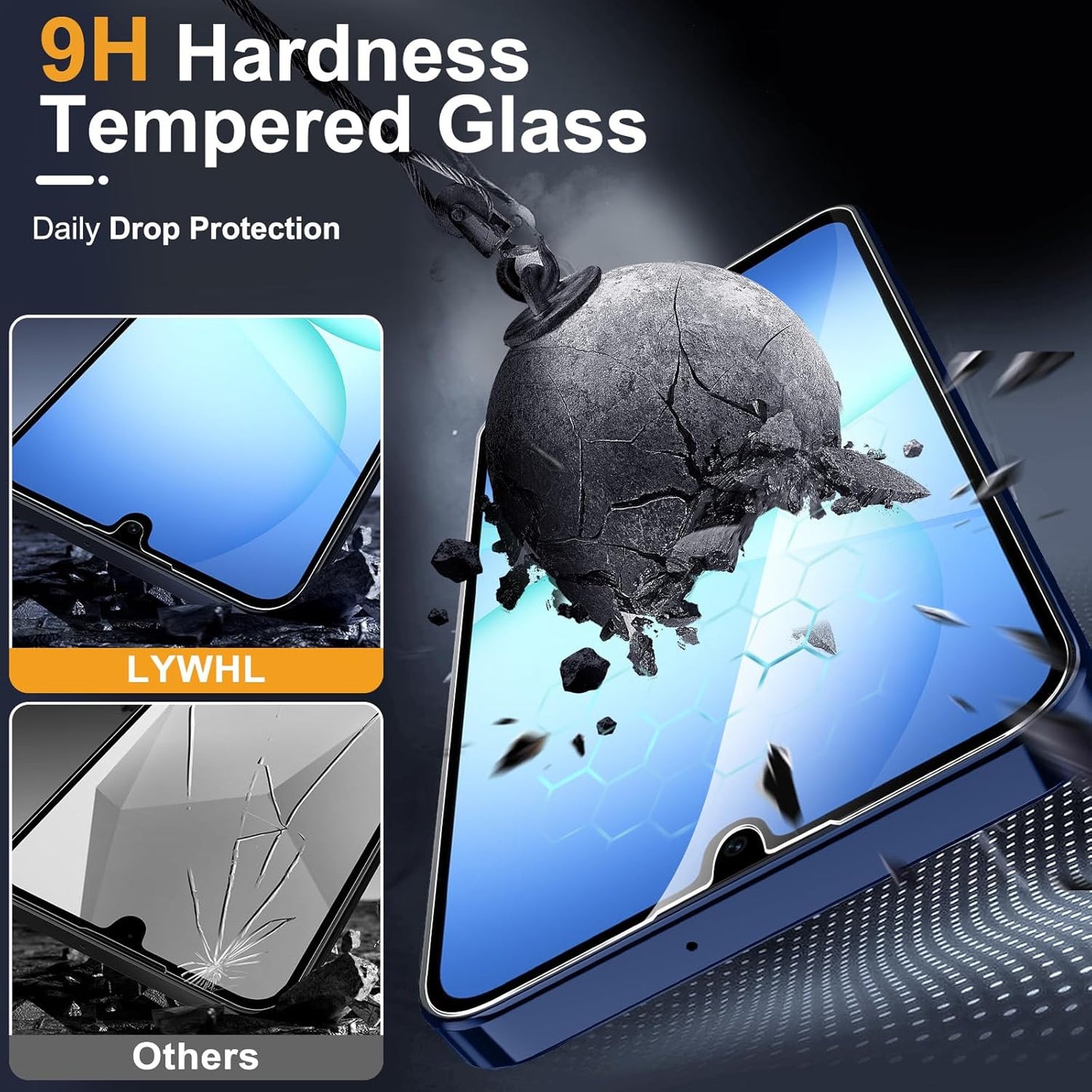 3 Pack for Samsung Galaxy A17 5G Screen Protector Tempered Glass with Easy Insta