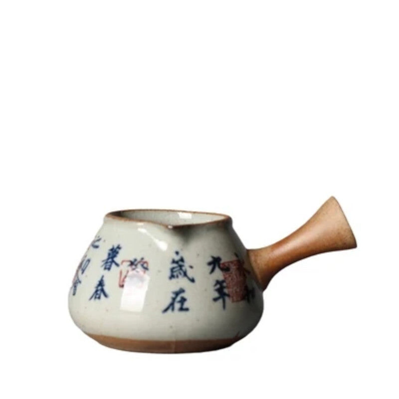 Hand-Painted Orchid Pavilion Preface Antique Coarse Pottery Kung Fu Tea Set