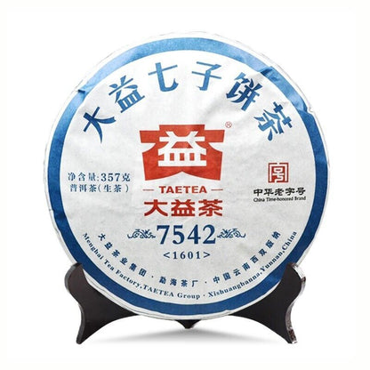 2016 TAETEA Classic 7542 Puerh Sheng Puerh Dayi Raw Pu Er Menghai Tea Cake, 357g