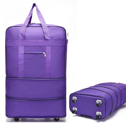 Large Capacity Foldable Luggage Trolley Bags Oxford Expendable Wheel Travel Bags