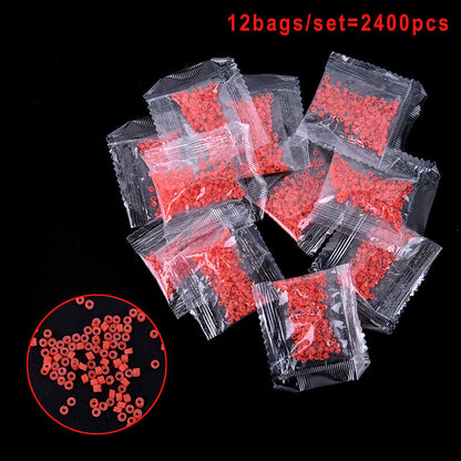 12bags/set=2400pcs Red Fishing Accessories Tackle Rubber Band For Bloodworm B-ca