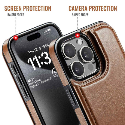 Magnetic Wallet Case for iPhone 16 15 14 13 12 Pro Max SE 2022 8 7 Card Slots