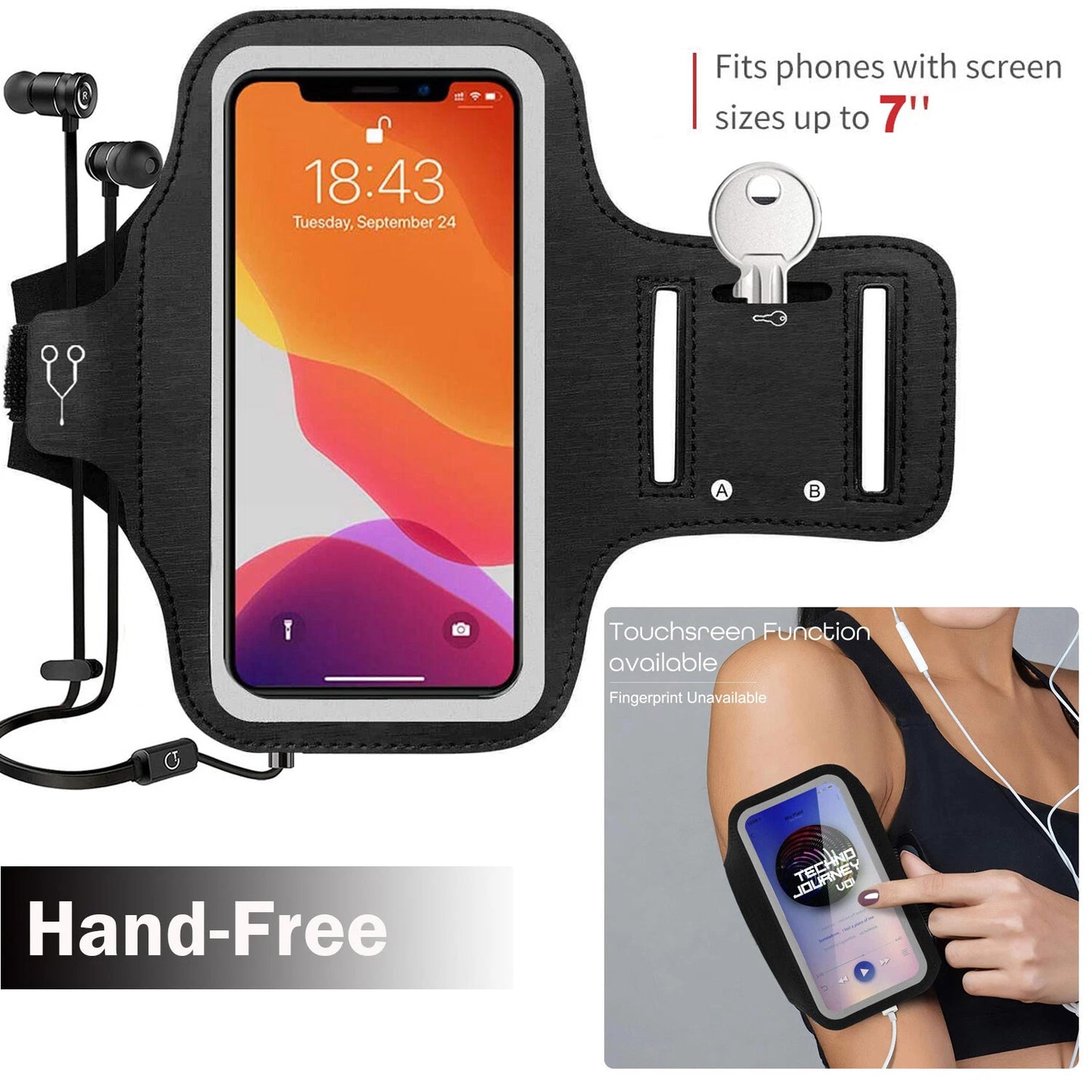 Waterproof Armband Case Sports Running Exercise Arm Band Phone Holder KeyBag Lot