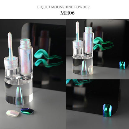 Liquid Nail Art Glitters 6 Colors Aurora Metallic Magic Mirror Moonlight Pigment