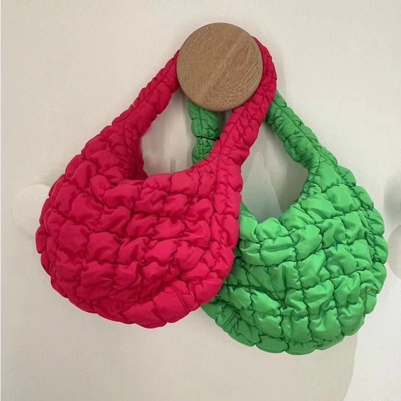 Nylon Handbag Hobos Shoulder Bags Padded Small Tote Bag Colorful Shopper Purses